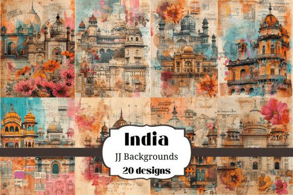 20 India Junk Journal Backgrounds: Digital Paper for Your Craft
