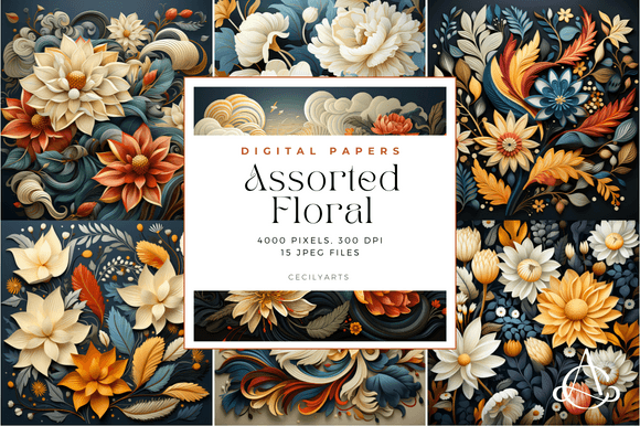 Assorted Floral Backgrounds: A Digital Toolkit for Designers