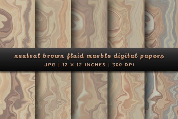 Elevate Your Aesthetic with Neutral Brown Fluid Marble Backgrounds
