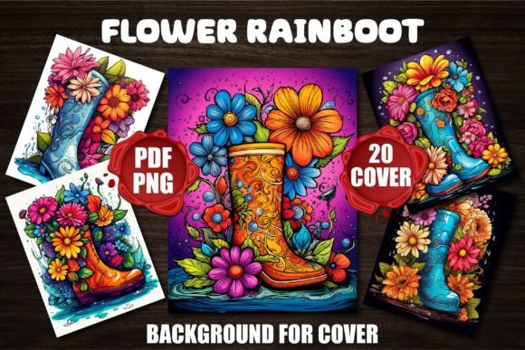 Flower Rainboot Backgrounds for Covers: A Creative Asset