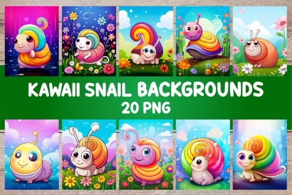 Kawaii Snail Backgrounds: Whimsical Covers for Creative Projects