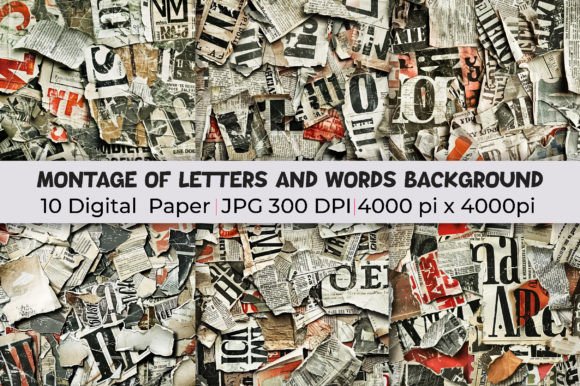 Montage of Letters and Words Backgrounds
