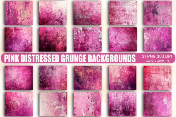 Pink Distressed Grunge Backgrounds for Authentic Design