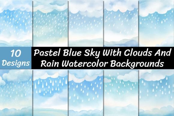 Serene Skies: Using Pastel Blue and Rain Backgrounds