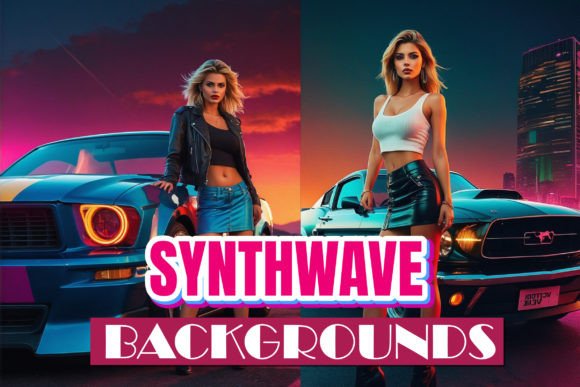Synthwave Model - Retro Backgrounds: The Visual Engine for Your Brand