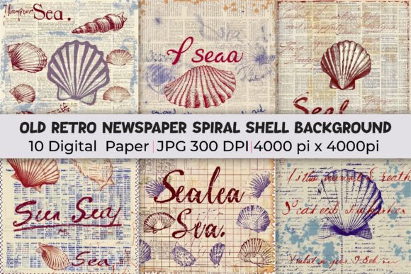 Unleash Nostalgic Creativity with Retro Newspaper Spiral Shell Backgrounds