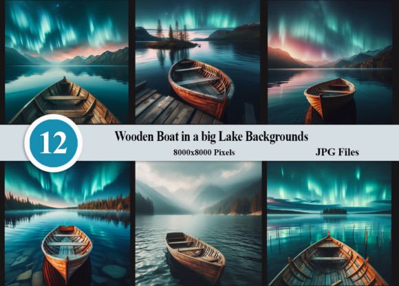Wooden Boat in a Big Lake Backgrounds: A Designer's Digital Toolkit